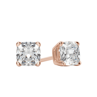 0.50 CT-2.0 CT Cushion Solitaire F/VS Lab Grown Diamond Earrings