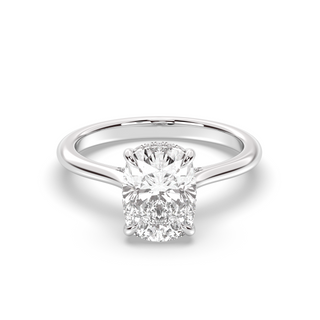 1.0 CT Elongated Cushion E-VS1 Diamond Hidden Halo Engagement Ring