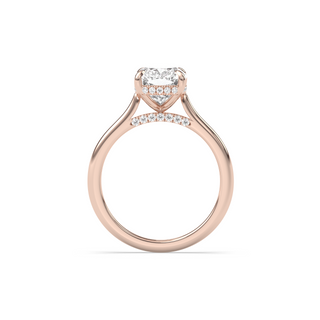 Bague de fiançailles avec halo caché en diamant E-VS1 de forme coussin allongée de 1,0 ct