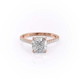 Bague de fiançailles en moissanite taille coussin de 2,15 ct avec sertissage pavé