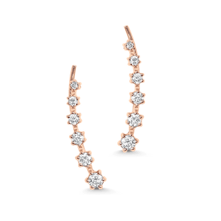 Boucles d'oreilles à oreilles rampantes en diamant et moissanite ronde de 0,28 TCW