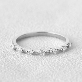 0.2 CT Round Shaped Moissanite Dainty Wedding Band