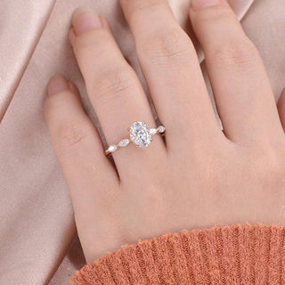 Bague de fiançailles solitaire en moissanite de forme ovale de 1,33 ct