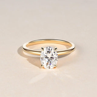 1.33 CT Oval Shaped Moissanite Solitaire Engagement Ring