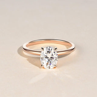 1.33 CT Oval Shaped Moissanite Solitaire Engagement Ring