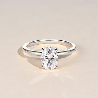 1.33 CT Oval Shaped Moissanite Solitaire Engagement Ring