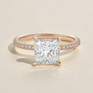 Bague de fiançailles solitaire en moissanite de forme princesse de 1,18 ct