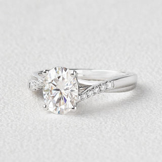 1.91 CT Oval Shaped Moissanite Solitaire Engagement Ring