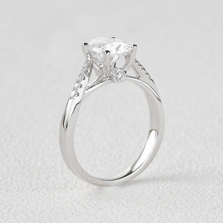 1.91 CT Oval Shaped Moissanite Solitaire Engagement Ring