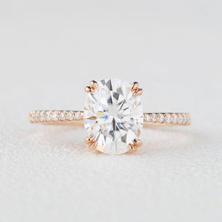 Bague de fiançailles solitaire en moissanite de forme ovale de 1,91 ct