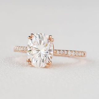 Bague de fiançailles solitaire en moissanite de forme ovale de 1,91 ct