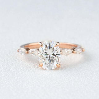 1.33 CT Oval Shaped Moissanite Solitaire Engagement Ring