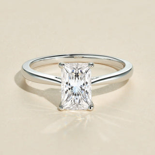 Bague de fiançailles avec solitaire en moissanite taille radiant de 1,67 ct