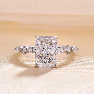 1.50-3.50 CT Radiant Pave Setting Lab Grown Diamond Engagement Ring