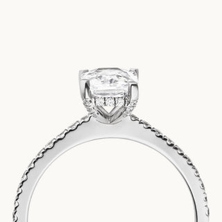 Bague de fiançailles sertie de diamants CVD taille radiant de 1,50 I 2,50 I 3,50 CT