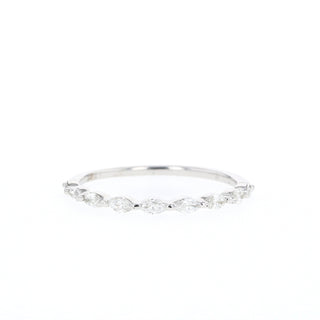 0.36 TCW Marquise Cut Bubble Prong Moissanite Wedding Band