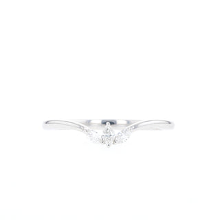 Alliance de mariage à trois pierres incurvées en moissanite Marquise de 0,081 TCW