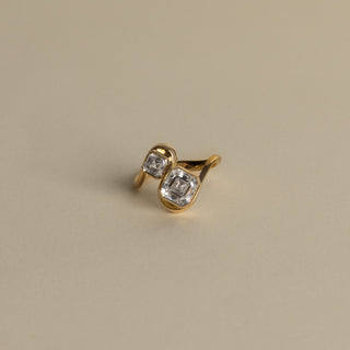 Anillo de compromiso exclusivo con diamantes Asscher CVD de 1,59 a 3,50 quilates