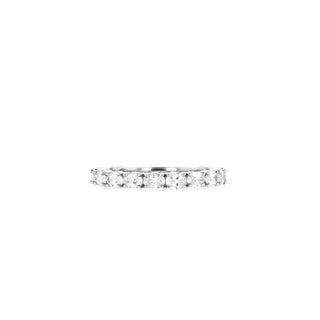 0.75 TCW Oval East West Semi Eternity Moissanite Wedding Band