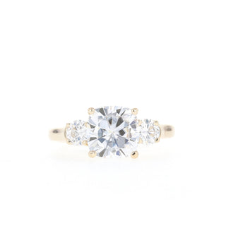 2.50CT Cushion Three Stone Moissanite Diamond Engagement Ring - ELITE CARAT