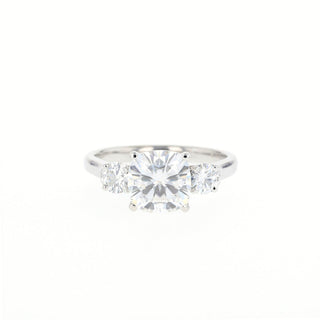 2.50CT Cushion Three Stone Moissanite Diamond Engagement Ring - ELITE CARAT