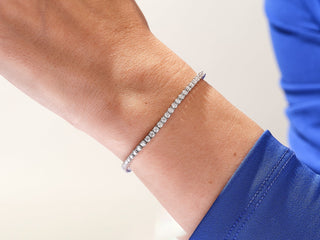 Bracelet tennis en or massif 14 carats avec diamants et moissanite à taille ronde