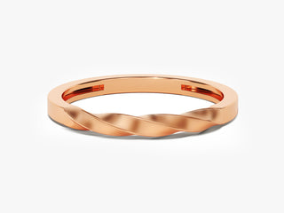 Alianza de boda minimalista de oro macizo de 14 k para mujer 