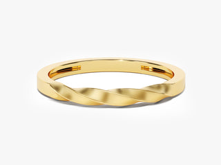 Alianza de boda minimalista de oro macizo de 14 k para mujer 