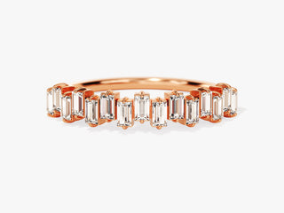 Moissanita vertical de corte baguette de 0,75 ct para boda con diamantes para mujer