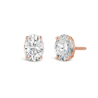 Boucles d'oreilles en diamants Moissanite taille ovale pour femmes