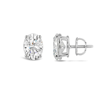 Oval Cut Moissanite Diamond Earrings for Women