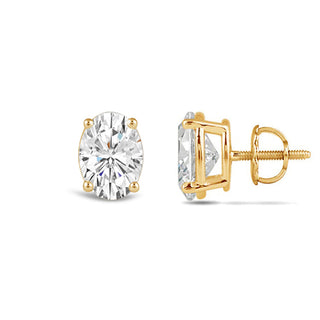 Boucles d'oreilles en diamants Moissanite taille ovale pour femmes