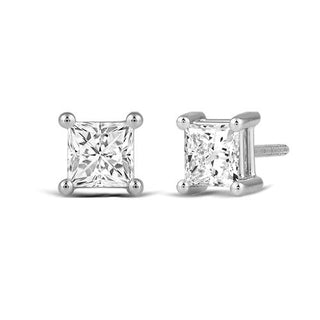 Boucles d'oreilles à tige en diamants Moissanite taille princesse 2,0 ct pour elle