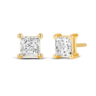 Boucles d'oreilles à tige en diamants Moissanite taille princesse 2,0 ct pour elle