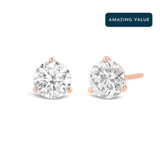 Boucles d'oreilles à tige en diamant et moissanite à taille ronde de 2,0 ct pour femmes