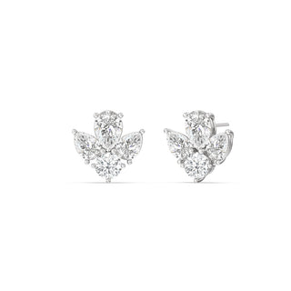 Boucles d'oreilles à tige en forme de poire et de diamant en moissanite ronde pour elle