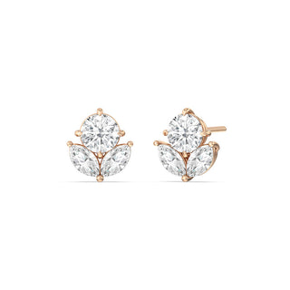 Boucles d'oreilles en diamants Moissanite taille ronde et marquise pour elle