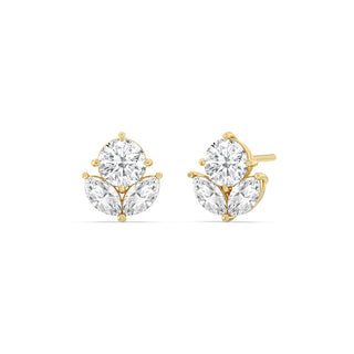 Boucles d'oreilles en diamants Moissanite taille ronde et marquise pour elle