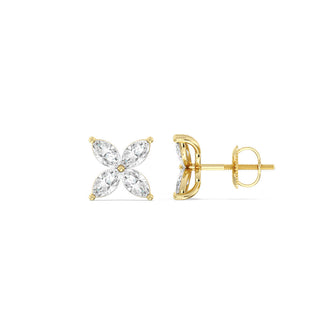 Boucles d'oreilles à tige en diamants taille marquise en moissanite de 2,0 ct pour elle