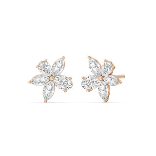 Boucles d'oreilles à tige en diamant et moissanite à plusieurs formes pour elle