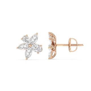 Boucles d'oreilles à tige en diamant et moissanite à plusieurs formes pour elle