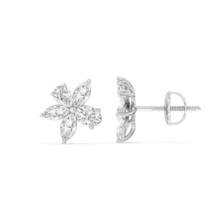 Boucles d'oreilles à tige en diamant et moissanite à plusieurs formes pour elle