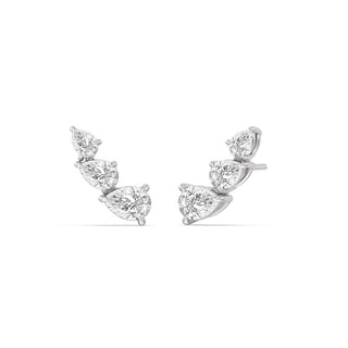 Boucles d'oreilles à tige en diamant unique en moissanite taille poire pour femmes