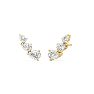 Boucles d'oreilles à tige en diamant unique en moissanite taille poire pour femmes