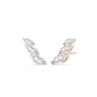 Boucles d'oreilles à tige en diamant Moissanite taille marquise uniques pour femmes