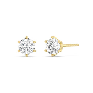 Boucles d'oreilles à tige en diamant et moissanite à coupe ronde pour femmes