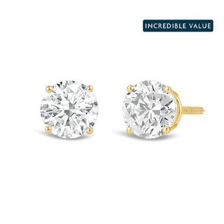 Boucles d'oreilles à tige en diamants Moissanite taille ronde de 4,0 ct pour elle