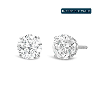 Pendientes de diamantes de moissanita de talla redonda de 4,0 ct para ella