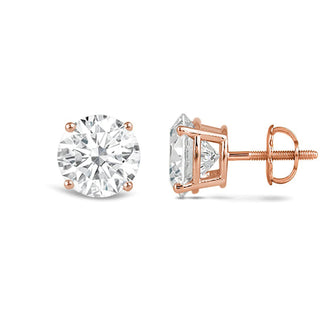 Boucles d'oreilles à tige en diamants Moissanite taille ronde de 4,0 ct pour elle