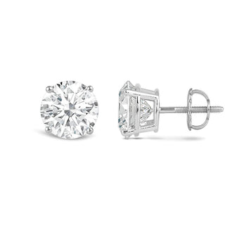 Boucles d'oreilles à tige en diamants Moissanite taille ronde de 4,0 ct pour elle